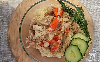 Плов со свининой и свежими овощами — Рецепт с фото