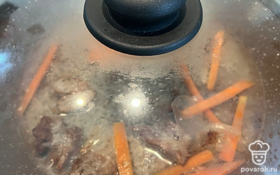 Тушить под крышкой 30-40 минут.