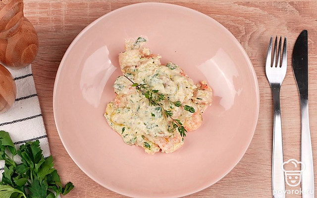 Тигровые креветки в сливочно-чесночном соусе с пармезаном — Рецепт с фото