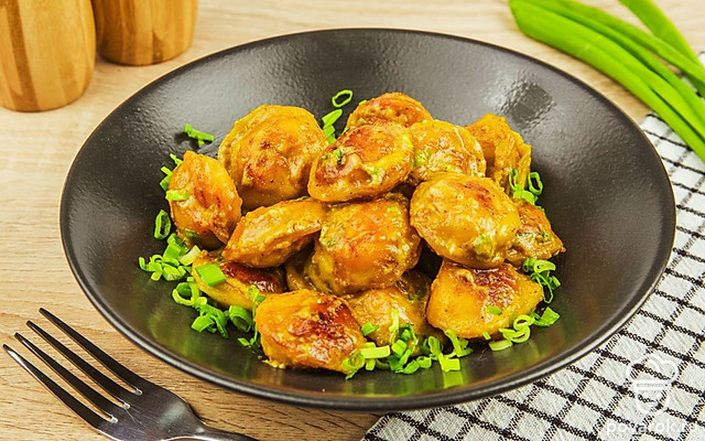 Пельмени жареные с карри — Рецепт с фото