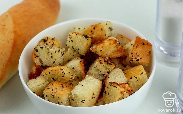 Гренки для супа из хлеба — Рецепт с фото