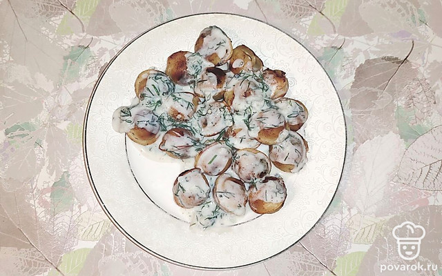 Жареные пельмени под кефирным соусом — Рецепт с фото