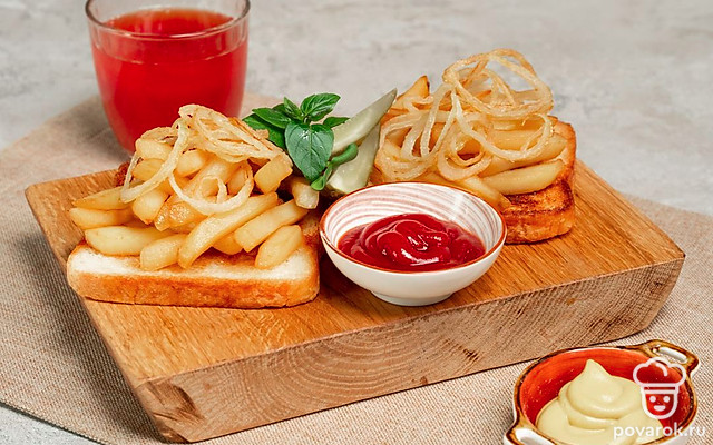 Тост с картофелем фри — Рецепт с фото
