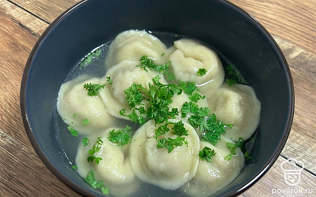 Домашние пельмени из свинины и говядины на заварном тесте — Рецепт с фото