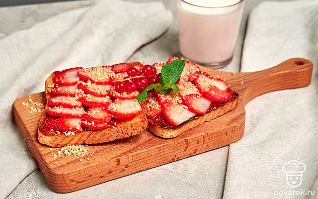 Тост с вареным сгущенным молоком — Рецепт с фото