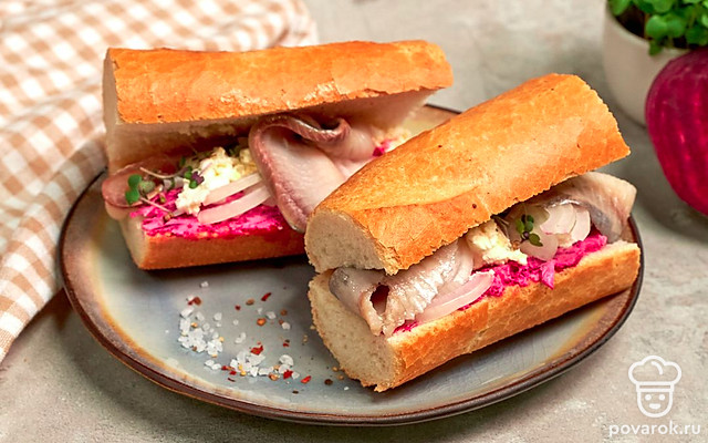 Багет с филе сельди — Рецепт с фото