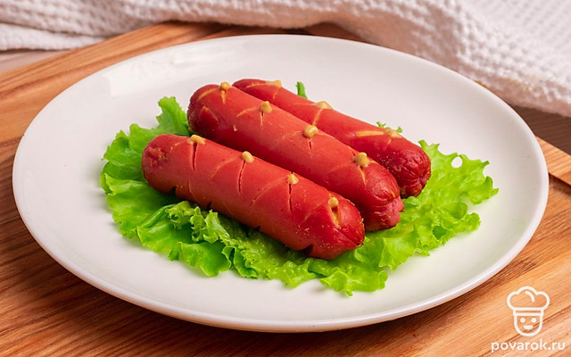 Классические сосиски в микровалновке с горчицей — Рецепт с фото