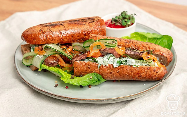 Багет с филе говядины — Рецепт с фото