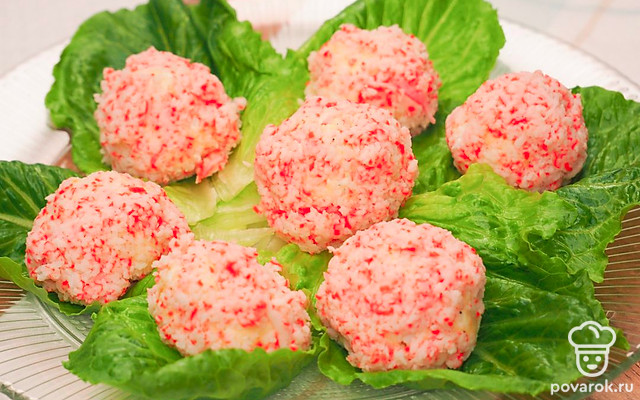 Сырно-крабовые шарики — Рецепт с фото