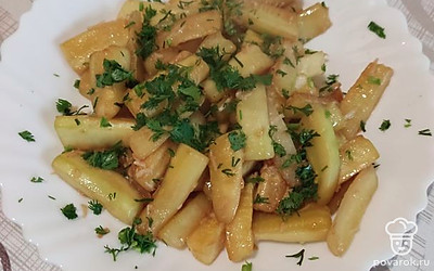 Кабачки подаем холодными, как самостоятельную закуску.