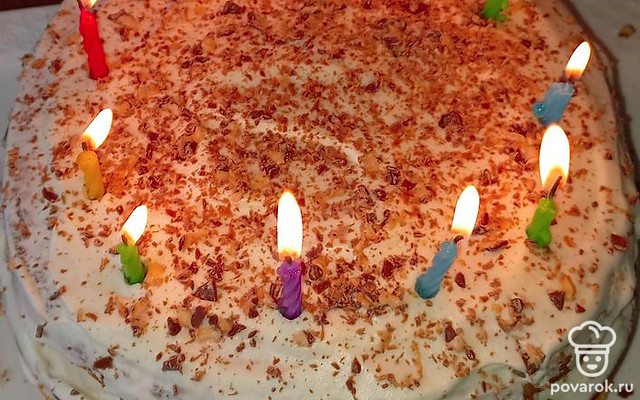 Праздничный торт со сливочным кремом — Рецепт с фото