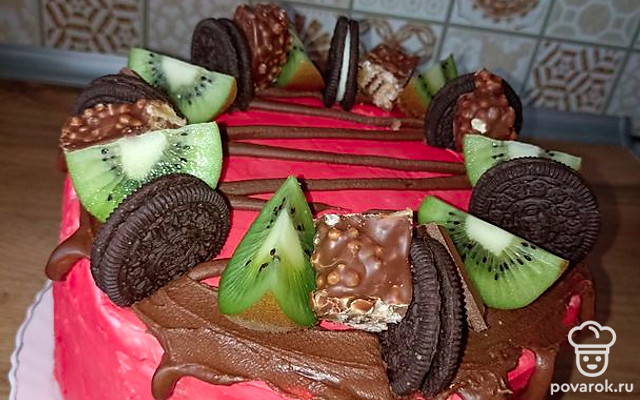 Торт бисквитный со сливочным кремом — Рецепт с фото