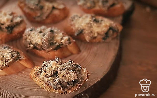 Грибная брускетта — Рецепт с фото