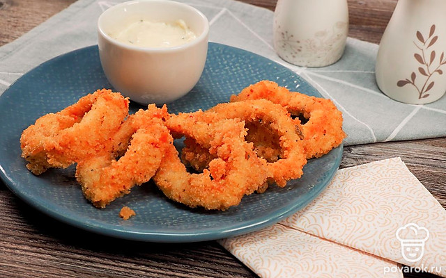 Кольца кальмара в кляре — Рецепт с фото
