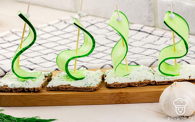 Канапе с огурцом — Рецепт с фото