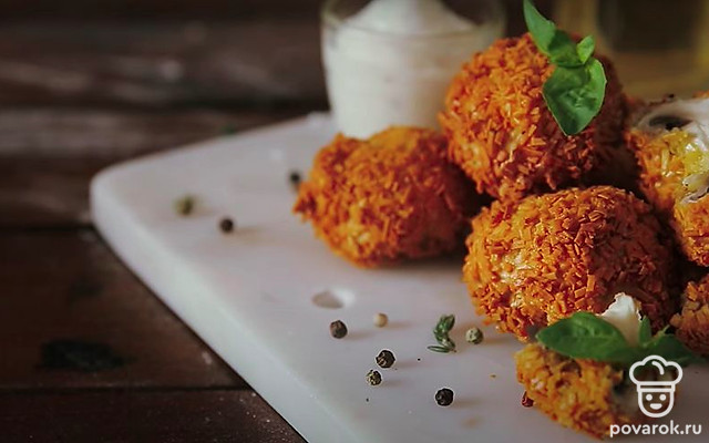 Грибы в хрустящей панировке — Рецепт с фото