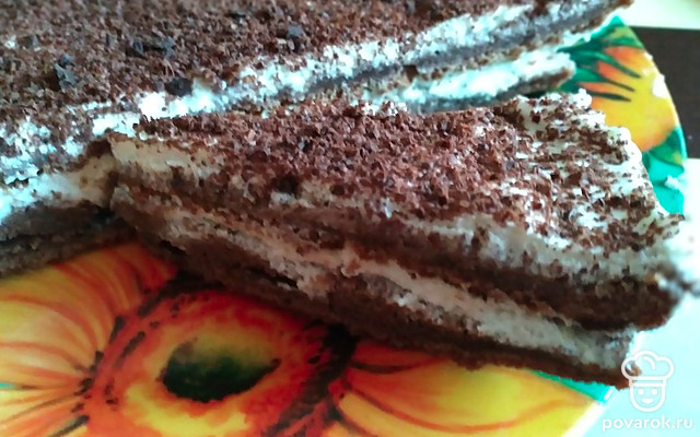 Домашний бисквитный торт на скорую руку — Рецепт с фото