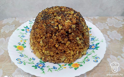 Украсить готовый торт маком. Приятного чаепития!