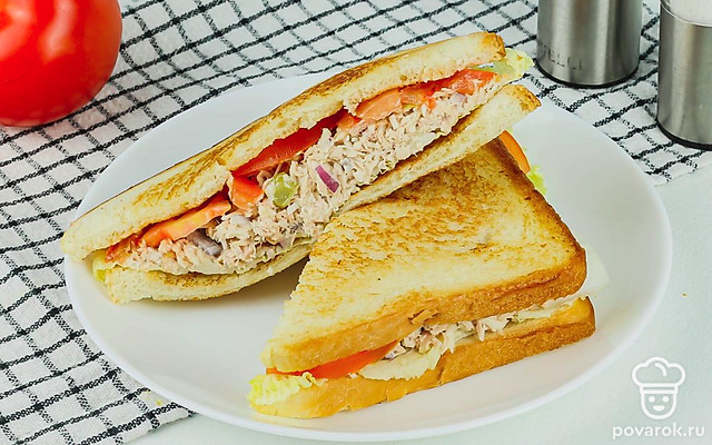 Сэндвич «Туна мелт» — Рецепт с фото