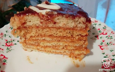 Торт со сгущенкой «Сладкая девчонка» &mdash; Рецепт с фото