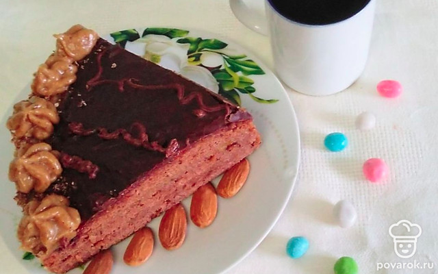 Шоколадный торт «Прага» на миндальной муке с ромовой проп — Рецепт с фото