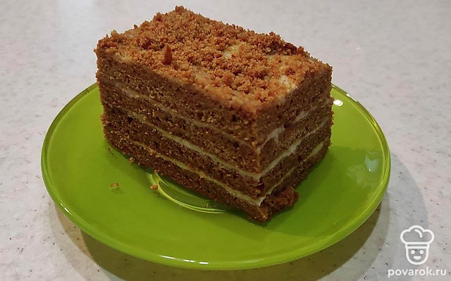 Домашний торт-медовик со сливочным кремом — Рецепт с фото