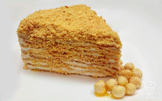Домашний торт-медовик со сметанным кремом — Рецепт с фото