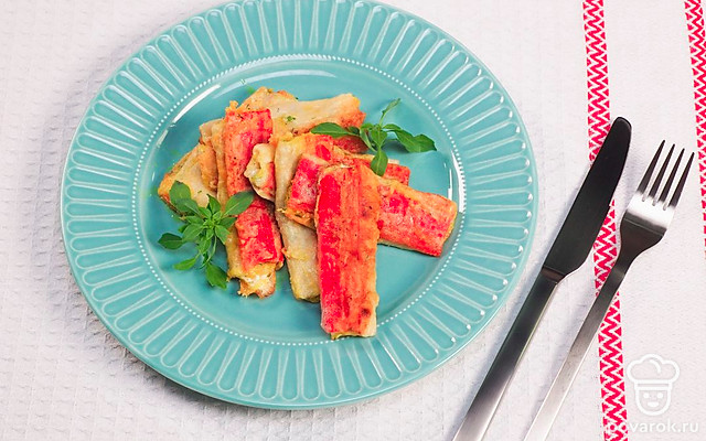 Жареные крабовые палочки с сыром — Рецепт с фото