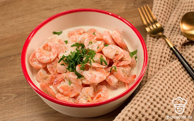 Креветки в сливочном соусе с пармезаном — Рецепт с фото