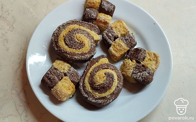 Двухцветное печенье «Шахматное» — Рецепт с фото