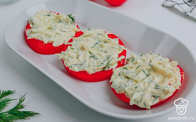 Помидоры с майонезом — Рецепт с фото