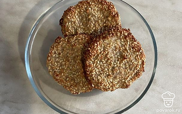 Кунжутное печенье без муки — Рецепт с фото