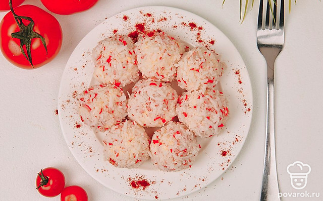 Крабовые шарики рафаэлло — Рецепт с фото