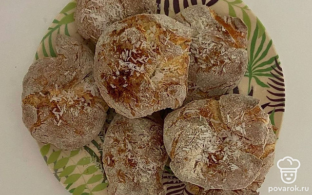 Домашнее протеиновое печенье с кокосовой стружкой — Рецепт с фото