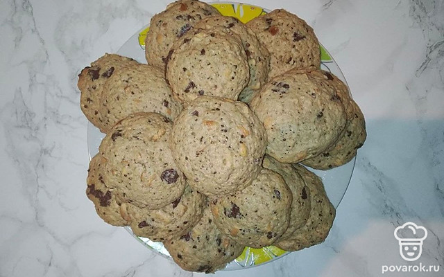 Ароматное овсяное печенье с шоколадом — Рецепт с фото