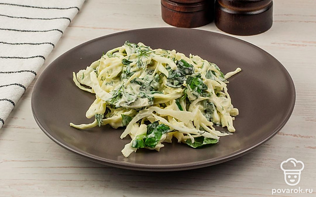 Капуста с майонезом — Рецепт с фото