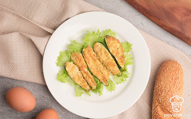 Запеченные кабачки с сыром и яйцом — Рецепт с фото