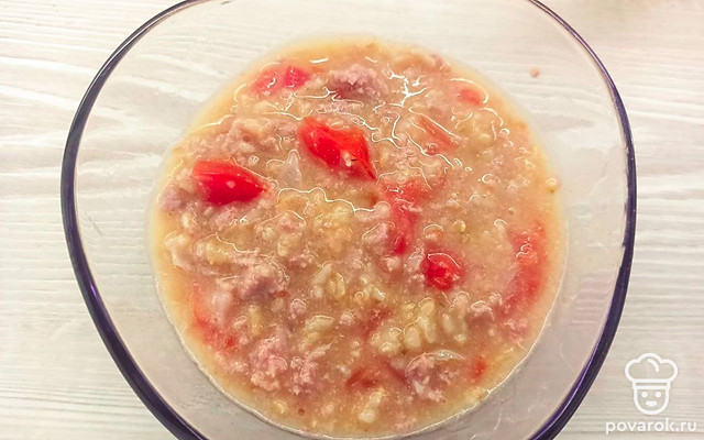 Овсянка с фаршем и томатами — Рецепт с фото