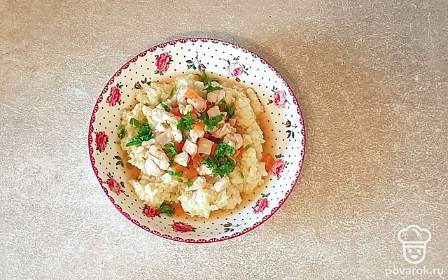 Пшенная каша с овощами и куриным филе — Рецепт с фото