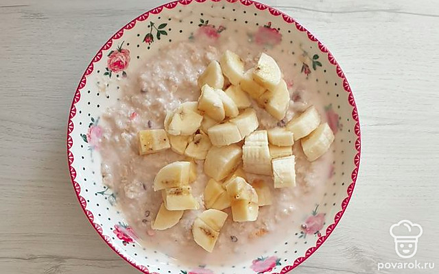 Овсянка с йогуртом и бананом — Рецепт с фото