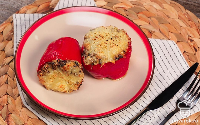 Перец, фаршированный грибами — Рецепт с фото