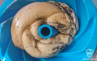 Сформировать косичку, выложить в форму. Оставить при комнатной температуре на 7 часов. 