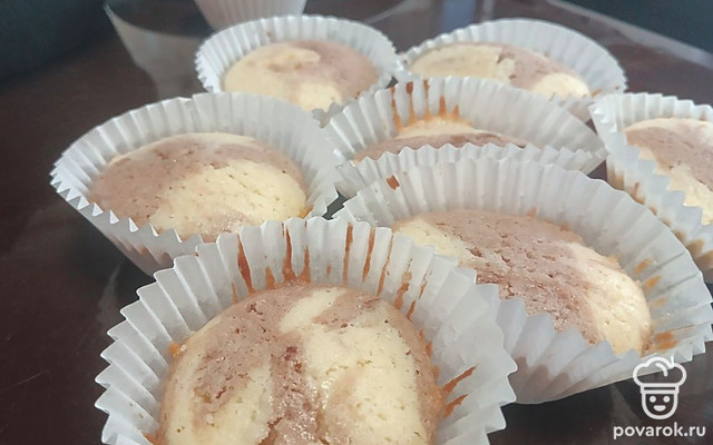 Кексы «Зебра» — Рецепт с фото