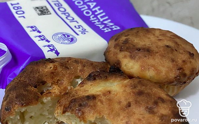 Творожные кексы с пшеничной мукой и сахаром — Рецепт с фото