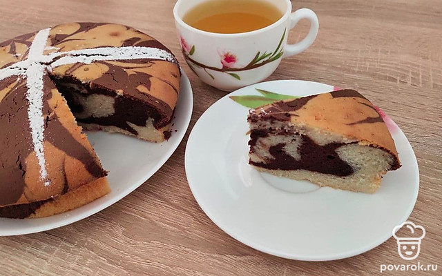 Мраморный кекс по-домашнему — Рецепт с фото