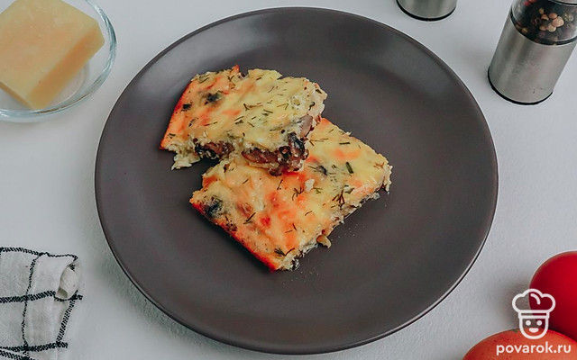 Шампиньоны в яичной заливке — Рецепт с фото