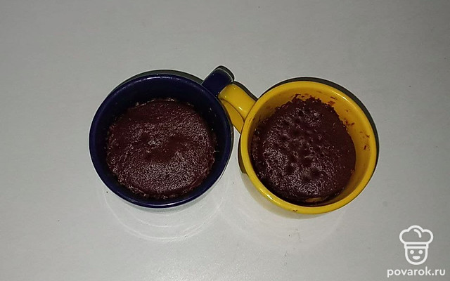 Простой бисквит в микроволновке с какао-порошком — Рецепт с фото