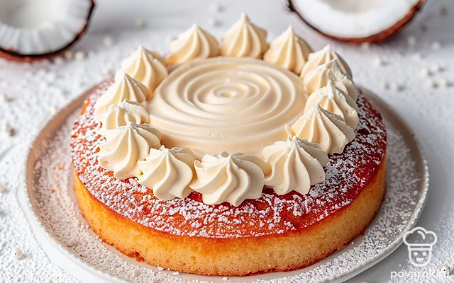 Пышный кокосовый бисквит — Рецепт с фото