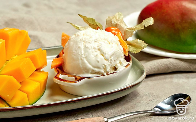 Пломбир с сушеным манго — Рецепт с фото