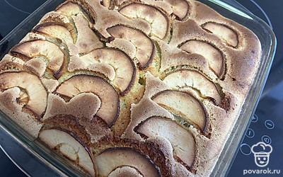 Готовую шарлотку остудите и только после этого достаньте из формы. При желании можно посыпать ее сахарной пудрой. Приятного аппетита!